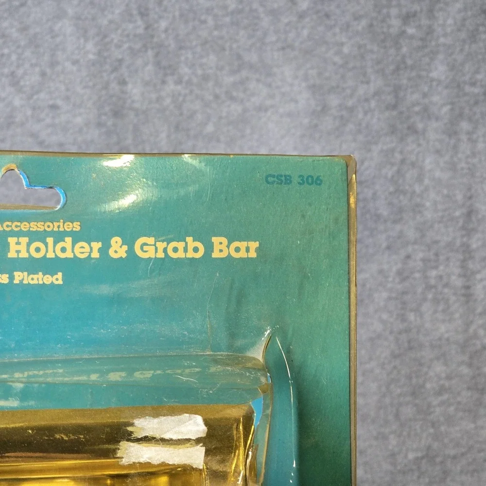 Vintage Mintcraft Recessed Soap Holder & Grab Bar Brass Gold Bathroom CSB306